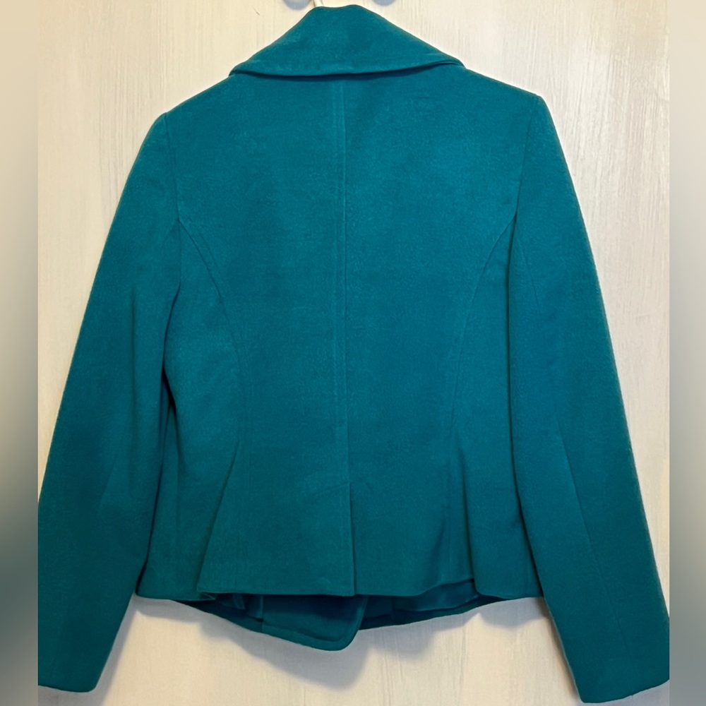 Sz Sm Liz Claiborne Teal Blue short double breasted jacket - Picture 10 of 12